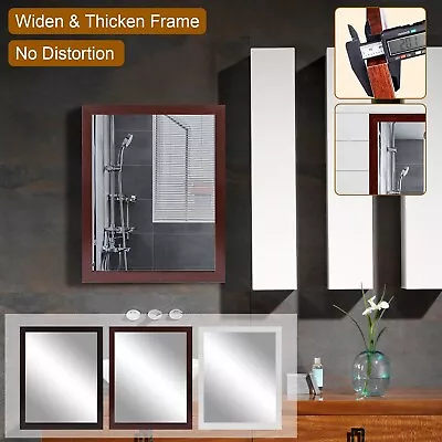 Wood-Like Frame Modern Hanging Mirror  For Bathroom Wall Mount Mirror 12x16  • $25.59