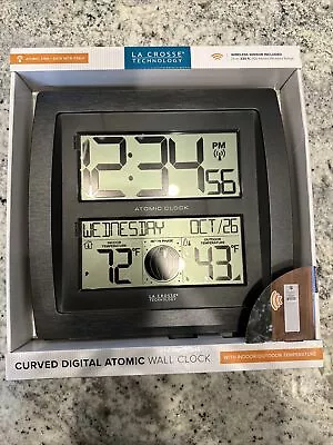 La Crosse Technology Curved Digital Atomic Wall Clock Weather Station • $35.69