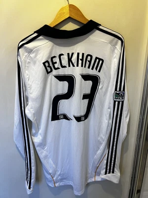 La Galaxy Home Shirt Long Sleevebeckham 23 Size Extra Large 2007-2008 • £80