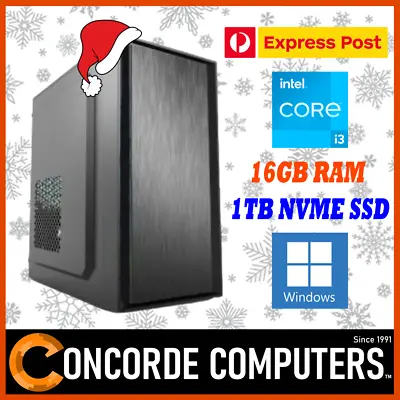 Intel I3 12100 4 Cores 16GB Ram 1Tb NVME PCIe SSD Office Home Work Desktop PC • $849