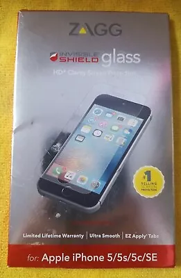 🍊 ZAGG IPhone SE 5 5s 5c Tempered Glass Clear Screen Protector Distressed Box  • $11.99