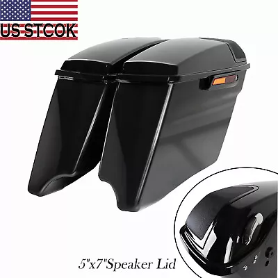 4 Extended CVO  Hard Saddlebag W/ 5x7 Speaker Lid Grille For Harley Touring 14+ • $275.09