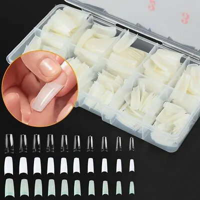 500PCS/ Box Clear Solid Natural French False Acrylic Nail Art Tips UV Gel DIY • $9.99