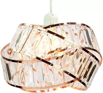 Modern Chandelier Acrylic Crystal Light Shades Beaded Droplet Ceiling Pendant • £22.79