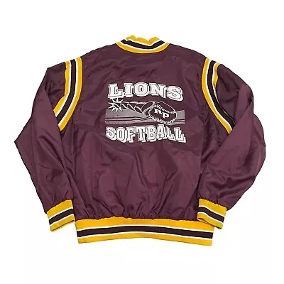 Vintage 90s Lions Softball High School Jacket 1/4 Zip Mens L Made In USA • $15.99