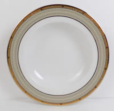 Mikasa Cambridge Soup Bowl Porcelain Y0501 Esquire Line Gold Gray 9  Across • $10.39