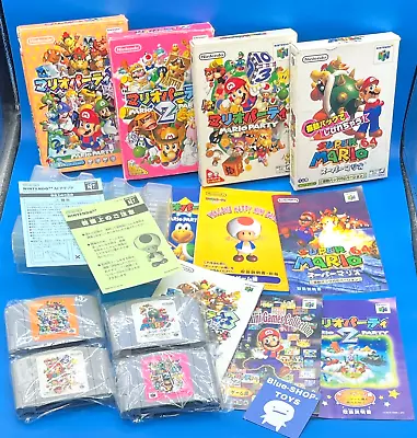 Lot 4 Nintendo 64 Mario SET Super MARIO 64 + Party 1 2 3  ALL BOX + Manual JP • $89.79