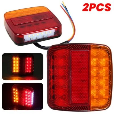 $16.99 • Buy 2PCS Submersible LED Tail Lights Boat Trailer Waterproof Light Caravan Truck Kit
