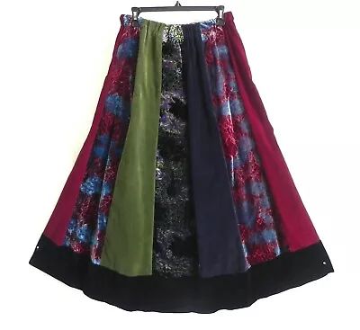 Vtg Glen Of Michigan Floor Length Skirt Velvet A-Line Paneled Full Lined Size M • $67.99