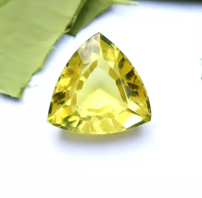 Lab-Created Trillion Cut Shape Yellow Sapphire Certified 8-10 Ct Loose Gemstones • $0.99