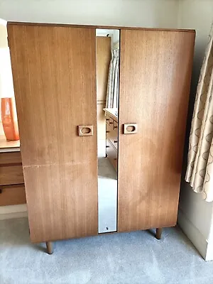 £80 • Buy STONEHILL Mid-century Modern 1960s Double Wardrobe With Mirror : Collect M33