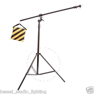 Bessel - Heavy Duty Incline Arm Boom Stand 2 In 1 Lamp Stand - 105cm To 373cm • £74.99