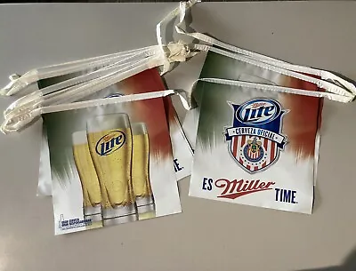 Miller Lite 30’ Chivas String Banner PENNANTS Sign Soccer Mexico Cerveza Light • $11