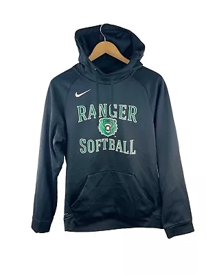 VINTAGE Parkside Ranger Softball Hooded Jumper Men Size S Black Long Sleeve Nike • $39.95