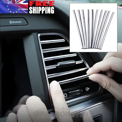 £3.55 • Buy 10x Car Auto Accessories Air Conditioner Outlet Decoration Strip Cover Silver 