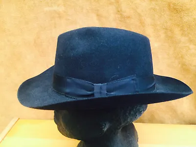 £50 • Buy Olney Brompton Felt Fedora Hat Fur Felt Hat Black Navy S L XL