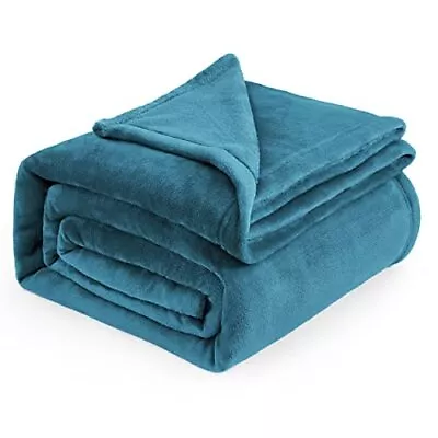 Bedsure Fleece Blanket Queen Blanket Teal - Bed Blanket Soft Lightweight Plush • $39.09