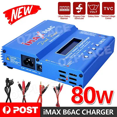 80W Lipo Charger RC IMax B6AC New Balance Control Digital Display Lithium NiMh • $36.85