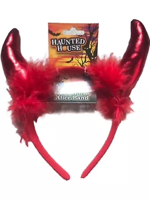 Naughty Red Devil Horns Fancy Dress Headband Girls Hen Party Costume Accessories • £3.99