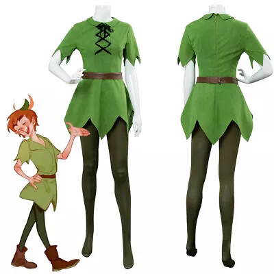 Peter Pan Outfit Women Cosplay Costume Green Halloween Uniform Suit • $97.90