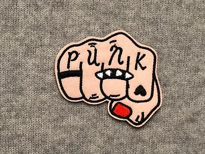 Punk Fist Embroidery Iron On Patch Badge Black Heart Ring 7 X 6.5 Cm • $5.60