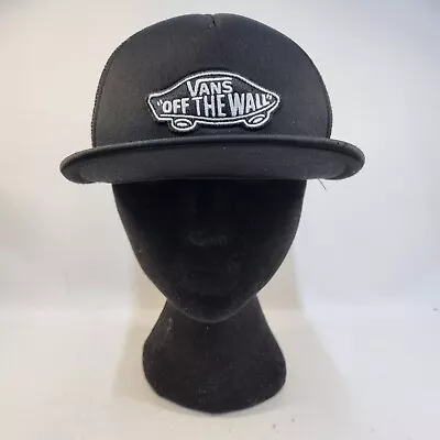 Vans Baseball Cap Mens Snap Back Black Classic Off The Wall Patch  • £15.99