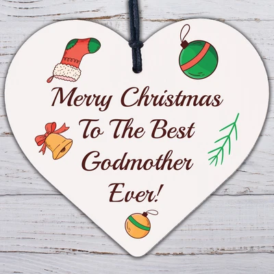 £3.99 • Buy Godmother Gift For Christmas Heart Godparent Christening Gift Mum Sister Gift