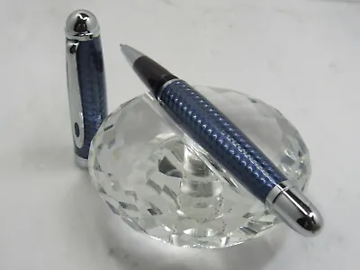 Unique Gorgeous High Quality Montefiore Large Blue Fiber Roller Ball Pen • $64.99