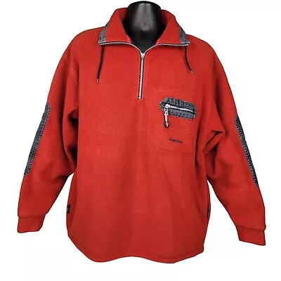 Gaastra Heavy Fleece Lined Jacket Men M 1/4 Zip Corduroy Accent Outdoor Sail Ski • $29.98