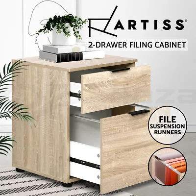 Artiss Filing Cabinet 2 Drawer Office Storage Shelves Drawers Cupboard File • $85.95