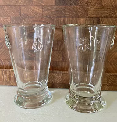 2 La Rochere Paris Bee Clear Glass Tumblers Drinking Glass 5.5  Tall • $38.33