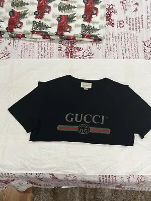 Authentic Gucci Logo Black T-shirt XL • $300