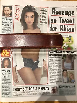 Daily Star Newspaper Friday 1 April Page 3 Girl Abby With Rihanna Feature • £5