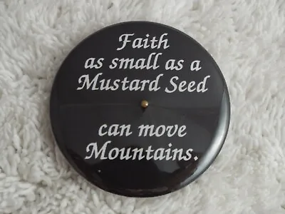 Faith As Small...Mustard Seed (Real Seed) ~ 2-1/4  Button Pinback Pin (F15) • $6.98