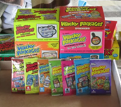 Wacky Packages Series 1 2 3 4 5 6 & 7 Unopened Packs In Very Good Condition • $17.95