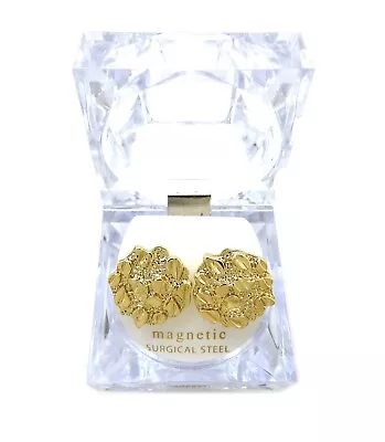 New Cookie Nugget Design Knob Magnetic Stud Earring With Lucite Box XE1277 • $18