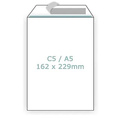 C5 Plain White Envelopes Peel And Seal For Cards Letters Invitations Craft A5 • £3.89