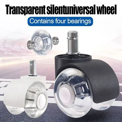 Swivel Rubber Furniture Caster Chair Caster Office Chair Wheels Mute Wheel • $16.73