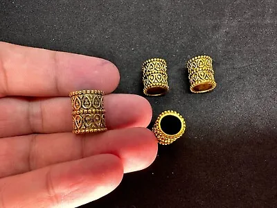 Wholesale Bulk Brass Gold Dreadlock Geometry Sacred Cuff 13x15mm Dread Beads D25 • $50