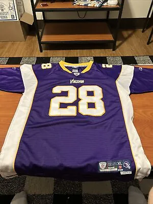 Minnesota Vikings Adrian Peterson  Reebok On Field Stitched Jersey Youth XL • $25