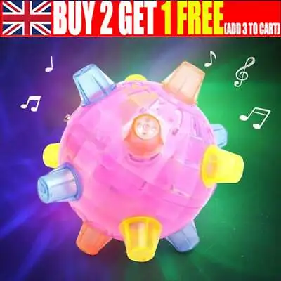 LED Flash Music Dancing Ball Kids Light Up Jumping Vibrating Bouncing Ball Toy • £1.19