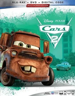 Cars 2 Blu Ray DVD Digital Brand New Free Shipping.  Slipcover Included • $8.99