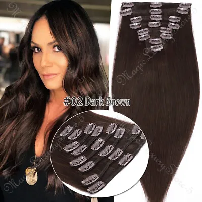 AAAA+ 8 Pieces Clip In Real Remy Human Hair Extensions Full Head BALAYAGE Ombre • $21.34