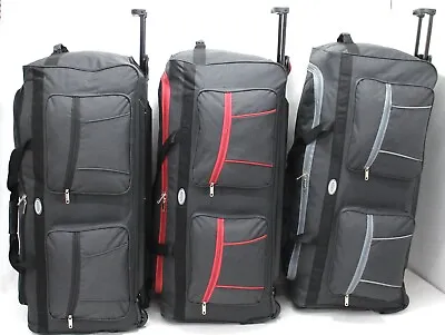 £34.99 • Buy Large 34  Travel Luggage Wheeled Bag Trolley Holdall Suitcase  Duffel Cargo Case