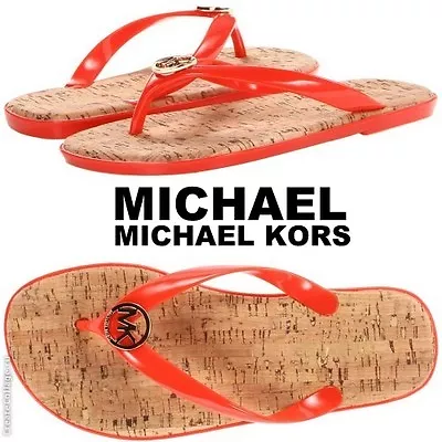 MICHAEL MICHAEL KORS Jet Set Flip Flops Jelly Sandals Beach Fashion Thong  • $48.95