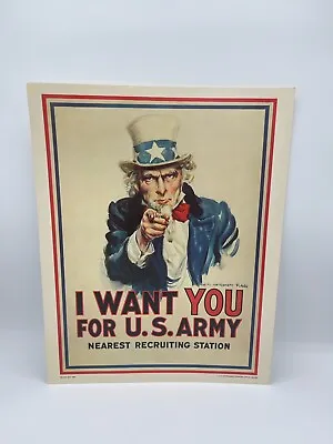 1985 Vintage Original US Uncle Sam I WANT YOU Recruiting Sign Poster War 14x11 • $21.24