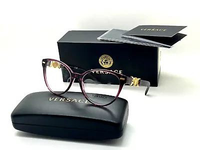 Versace Eyeglasses MOD. 3334 5220 TRANSPERNT VIOLET FRAME 55-17-140MM  ITALY • $129.97