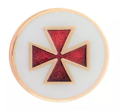 Knights Templar Cross Pattée Round Masonic Freemasonry Pin Badge • £6.25