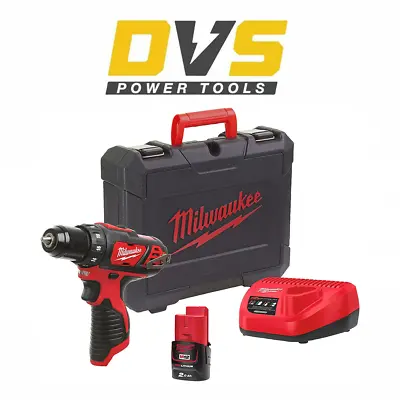 £126.98 • Buy Milwaukee M12BDD-201C 12V Compact Drill Driver 2.0Ah Battery, Charger And Case
