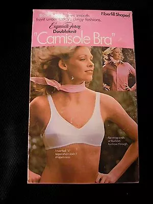 34 C NOS Vtg  70s NYLON Bra Fiberfill Padded Camisole Exquisite Form P3429 • $24.99